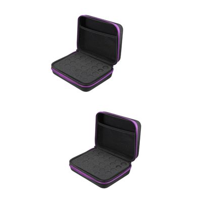 2 pcs 12 Holder Oils Protection Ml Carrying Essential Purple Shockproof Hard Bag Drop Large, Purplex2pcs, mediumx2pcs