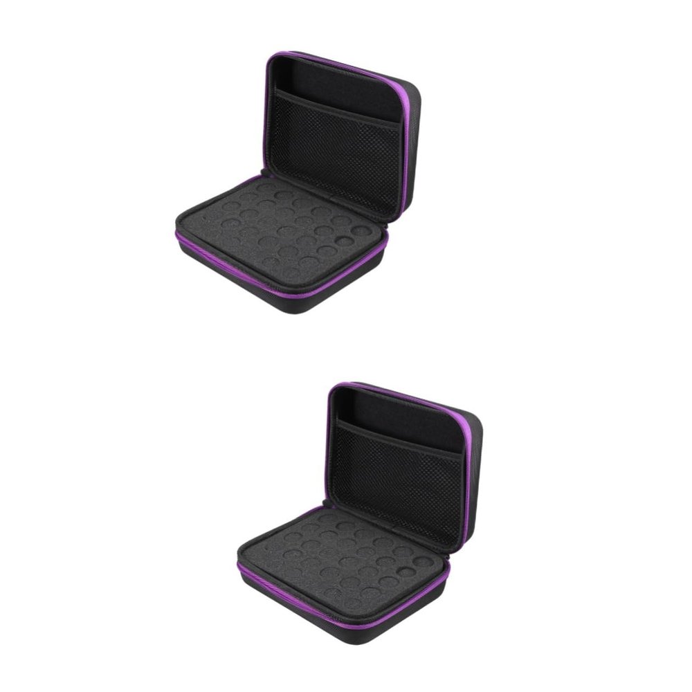 2 pcs 12 Holder Oils Protection Ml Carrying Essential Purple Shockproof Hard Bag Drop Large, Purplex2pcs, mediumx2pcs