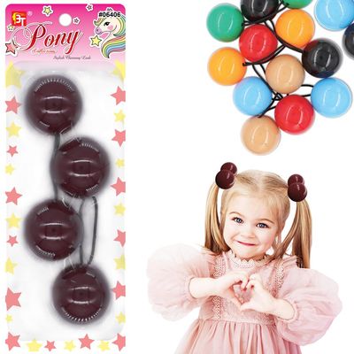 2 Pcs 42mm Large Ball Knockers Hair Ties Ponytail Holders Hair Accessories for Girls Kids Toddler (Burgundy)