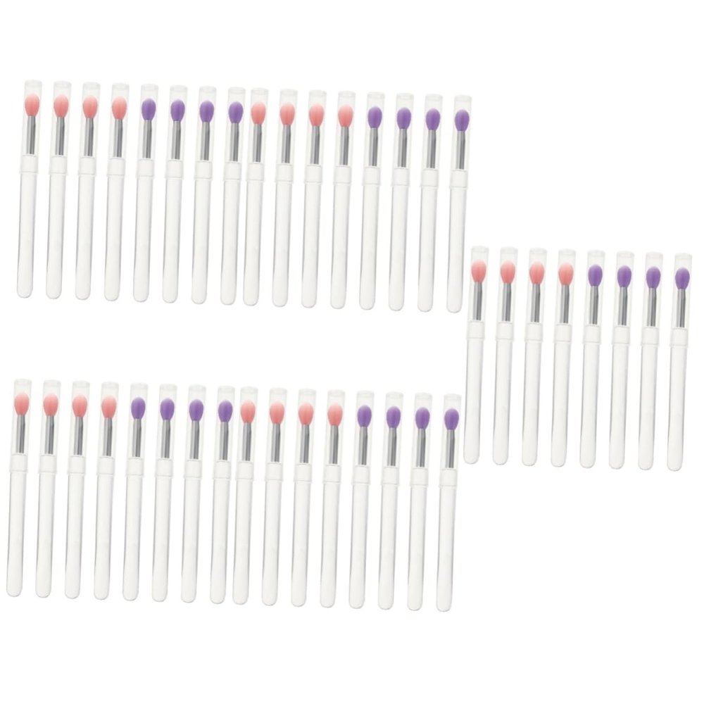 balacoo 40pcs Lip Brush and Eyeshadow Applicators with Lid Transparent Handle and Cover Travel-friendly for Professional and Personal Use Smooth Application