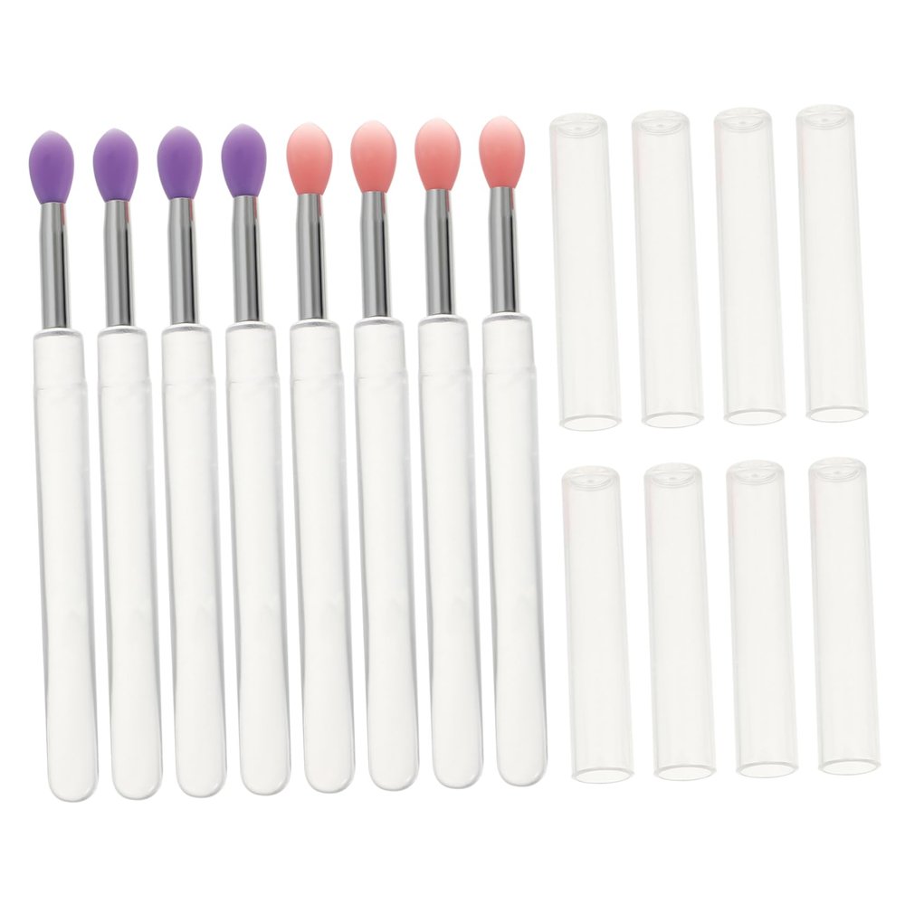 Balacoo 32 Pcs Silicone Lip Brush Eyeshadow Applicator Eye Shadow Makeup Applicator Lip Mask Applicator Scrubber Silicone Applicator Brush Flower Soap Dispenser Foam Clear Lips Set Pp, 10.7X0.8X0.8CM