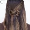 TELETIES - Medium Flat Round Clip - Strong Grip, Bendable Teeth, Comfortable Curved Design - For Lying Down, Yoga, Driving & More - Ideal for Medium-Thick Hair - For All Hair Textures - Tortoise view 4