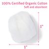 Simply Soft Premium Organic Cotton Balls, 600 Count (3 Bags) 100% Pure Cotton, Certified Organic, Hypoallergenic, Large, Soft & Absorbent for Beauty, Cosmetics, Skin Care, Lint Free view 2