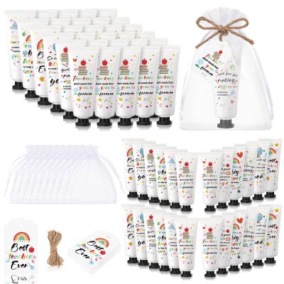 Dimsile 36 Set Christmas Teacher Appreciation Gifts Hand Cream Set Moisturizing Hand Lotion Thank You Teacher Gifts Travel Size with Cards Organza Bags for Dry Cracked Mother's Day
