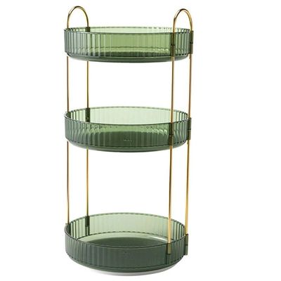 360 Rotating Multi-Layer Makeup and Perfume Organizer Three layers Green
