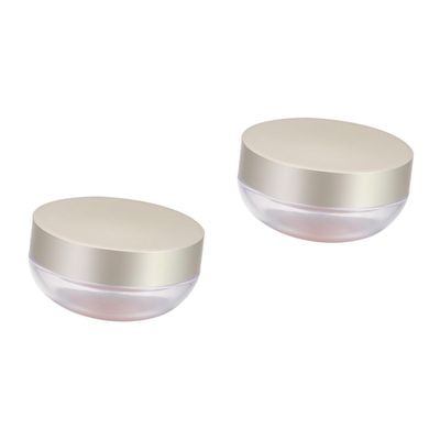 DOITOOL 2pcs Cosmetic Case Portable Double Layer Powder Puff Box Leakproof Design for Powder Storage