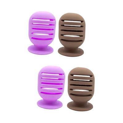 NOLITOY 4pcs Silicone Makeup Puff Holder Portable Foundation Sponge Container for Travel Practical Sponge Rack Fast Drying Design for Home and Go Use