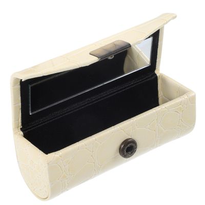 NOLITOY Lipstick Holder Mirror Compact Pu Lipstick Storage Case for Travel Portable Makeup Organizer for Purses Material for -ups
