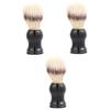 FOMIYES 3pcs Men's Shaving Brush Comfortable Handle Bristles for Beard Care and Cleansing Grooming Tool for Daily Use Black view 1