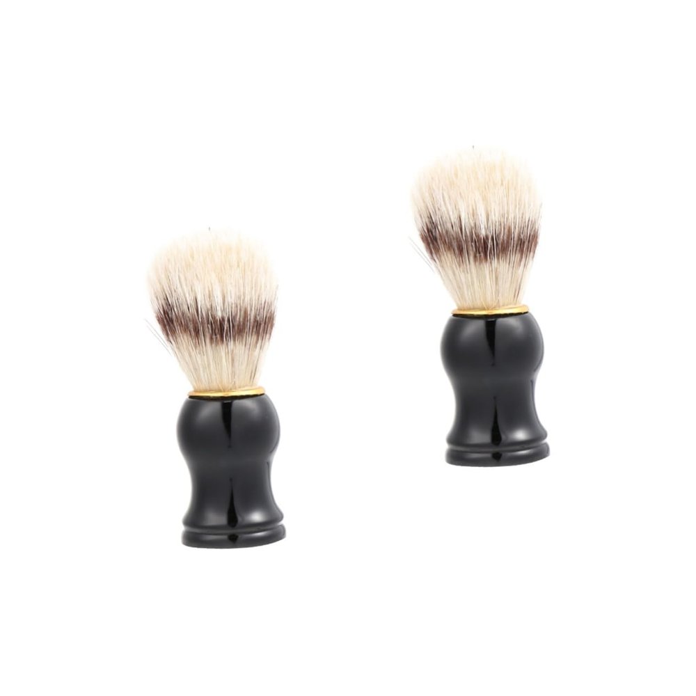 FOMIYES 2pcs Men's Shaving Brush Comfortable Handle Material Beard Cleansing Tool for Daily Grooming and Personal Care for