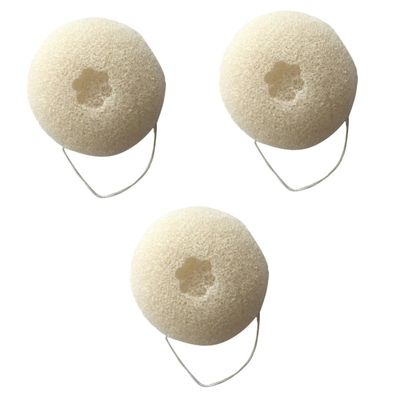 NOLITOY 3pcs Biodegradable Facial Cleansing Sponge Bamboo Face Scrubber for Body Exfoliation