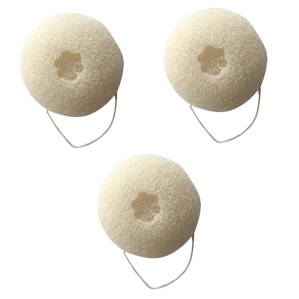 NOLITOY 3pcs Biodegradable Facial Cleansing Sponge Bamboo Face Scrubber for Body Exfoliation