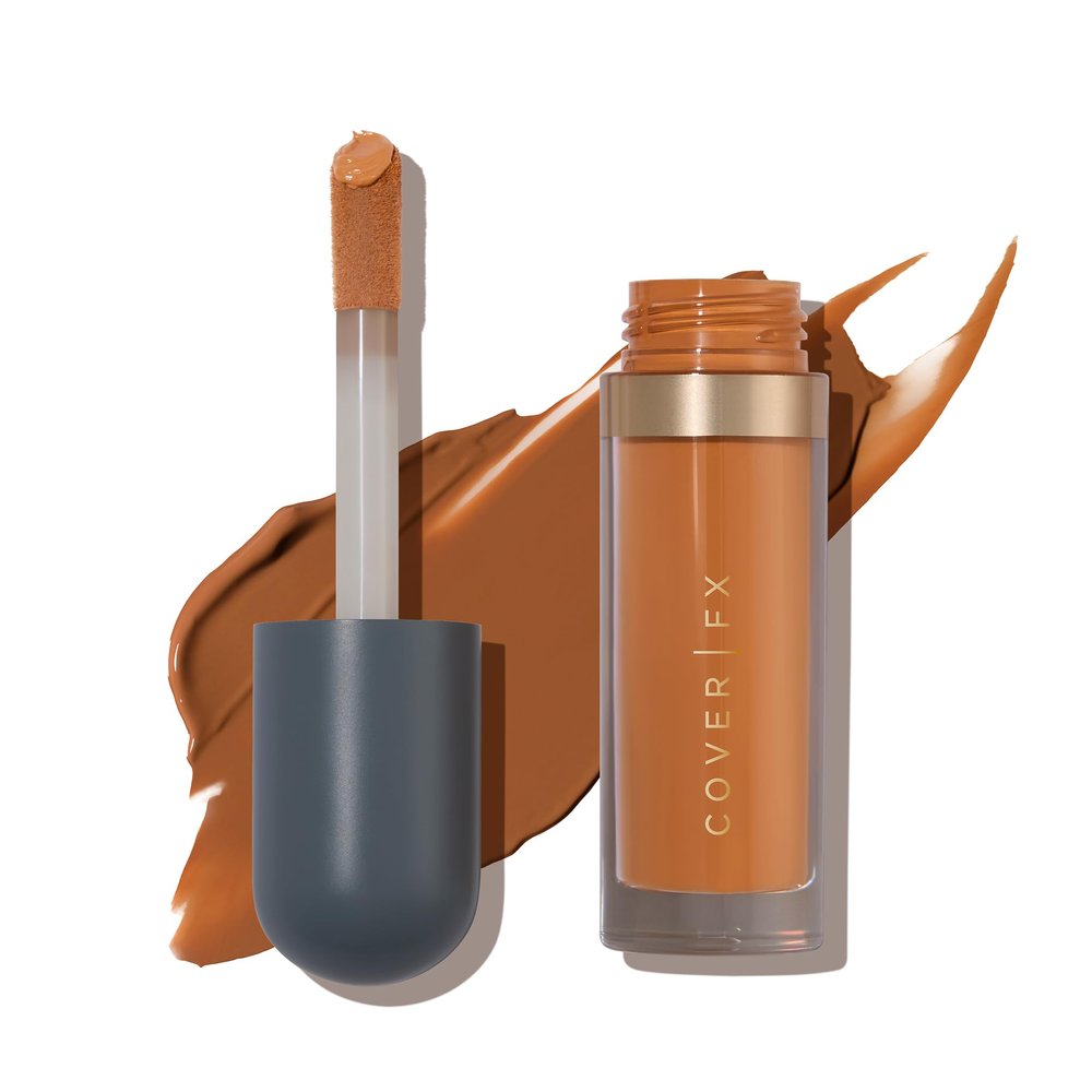 COVER FX Skin Discovered Longwear Full Coverage Concealer | Buildable Crease-Resistant High Coverage Formula Conceals, Corrects, and Brightens | R1- Rich skintones with cool undertones