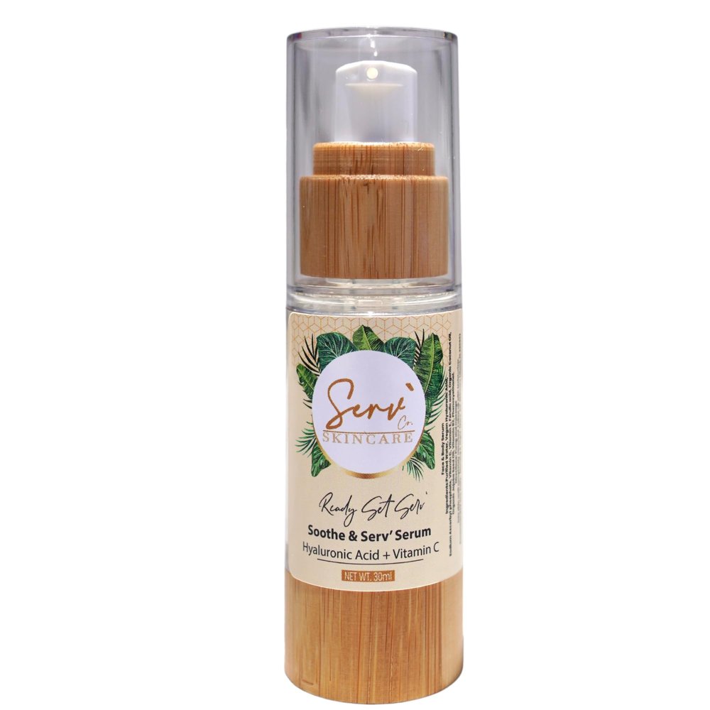 Soothe & Serv' Hyaluronic + Vitamin C Acid Serum | Plump and Repair Sensitive to Normal Skin | Anti-Aging Serum | Fine Lines and Wrinkles