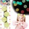 2 Pcs 42mm Large Ball Knockers Hair Ties Ponytail Holders Glow in the Dark Hair Accessories for Girls Kids Toddler (Neon) view 1
