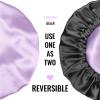 PARISBELLA Reversible Silk Satin Bonnet For Sleeping, Adjustable Sleep Cap for Curly Hair, Chic Hair Wrap With Scrunchy, Lavender, Large, Pack of 1 view 2