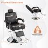 Giantex Reclining Barber Chair - Salon Chair for Hair Stylist, Recline Backrest, 360 Degrees Swivel, Height Adjustment, Heavy Duty Hydraulic Pump, Spa Equipment Tattoo Chair Makeup Station (Black) view 3
