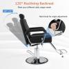 Giantex Reclining Barber Chair - Salon Chair for Hair Stylist, Recline Backrest, 360 Degrees Swivel, Height Adjustment, Heavy Duty Hydraulic Pump, Spa Equipment Tattoo Chair Makeup Station (Black) view 4