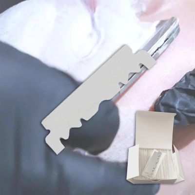 100 Pieces Half Design Razor Blades Shaving Blades Stainless Steel Single Dural Edge Shaving Face Care Hair Removal Sharp Salon Barber Hairdressing