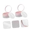 balacoo 2pcs Portable Powder Puff Case with Mirror Elastic Mesh Design for Loose Powder Makeup Travel-friendly Pink Container with Puff for Daily Use view 3