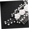 balacoo White Hair Comb Bridal Pearl Headpiece Wedding Hair Accessory Elegant Floral Tiara for Bridal Guest view 4
