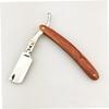 balacoo Wooden Handle Metal Shaving Razor for Men Vintage Straight Barber Razor Portable and Easy to Use for Home Travel for Beard Sideburns and Short Hair for Barbers and Salons view 3
