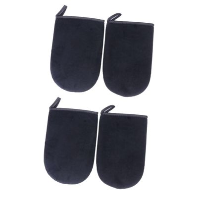 FOMIYES 4pcs Self Tanning Applicators Black Tanning Mitts for Even Application of Soft and Comfortable for Men and Women