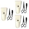FOMIYES 9pcs Beard Scissors Set Professional Mustache Trimming Shears Stainless Steel for Facial Hair Beard Grooming Kit Scissors Leather Small Comb view 1