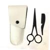 FOMIYES 9pcs Beard Scissors Set Professional Mustache Trimming Shears Stainless Steel for Facial Hair Beard Grooming Kit Scissors Leather Small Comb view 4