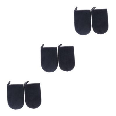 FOMIYES 6pcs Self Tanning Applicator Mitts Black Self Tanning Gloves for Even Application Comfortable Lint Material for Streak Finish