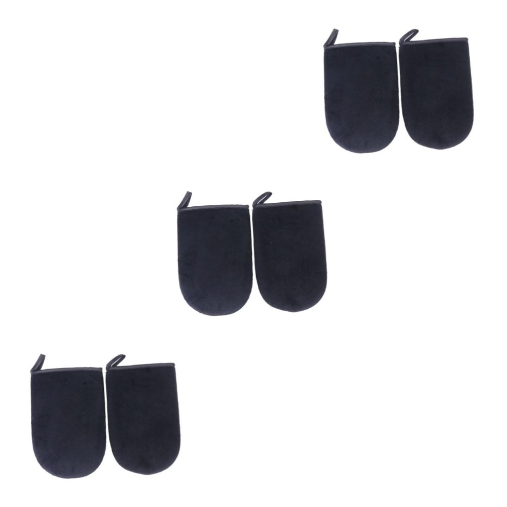 FOMIYES 6pcs Self Tanning Applicator Mitts Black Self Tanning Gloves for Even Application Comfortable Lint Material for Streak Finish