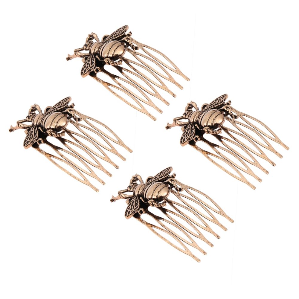 NOLITOY 4pcs Elegant Vintage Bee Hair Comb Bridal Wedding Party Banquet Headwear Accessory