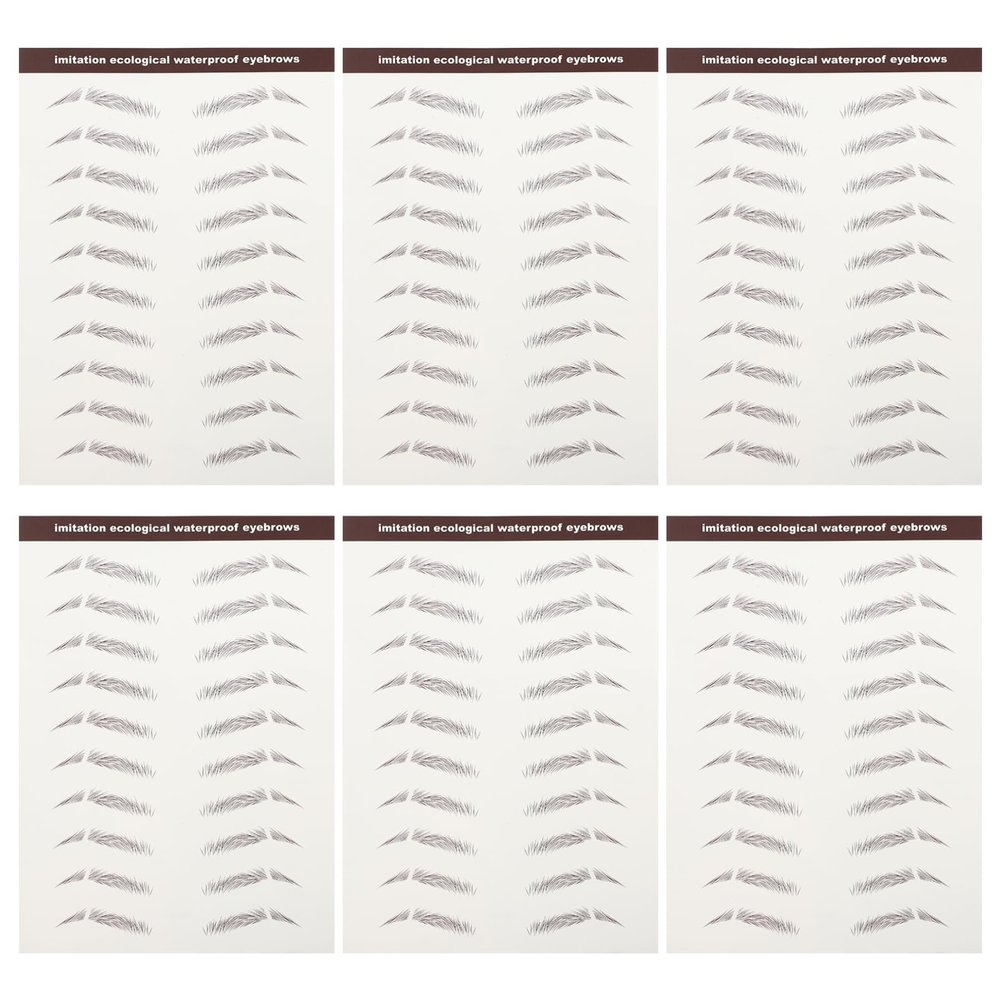 NOLITOY 6pcs Eyebrow Stickers for Effortless Makeup Eyebrow Tattoos for Natural-looking Brows Easy Application for Sparse Over-plucked for -ups and Everyday Use
