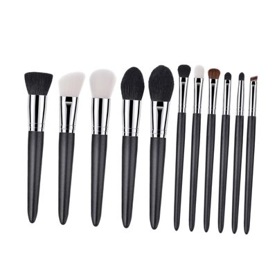 NOLITOY Makeup Brush Set 11 Pcs Professional Goat Hair Makeup Brush Kit Wooden Handle for Women Concealer Blush Eye Shadows