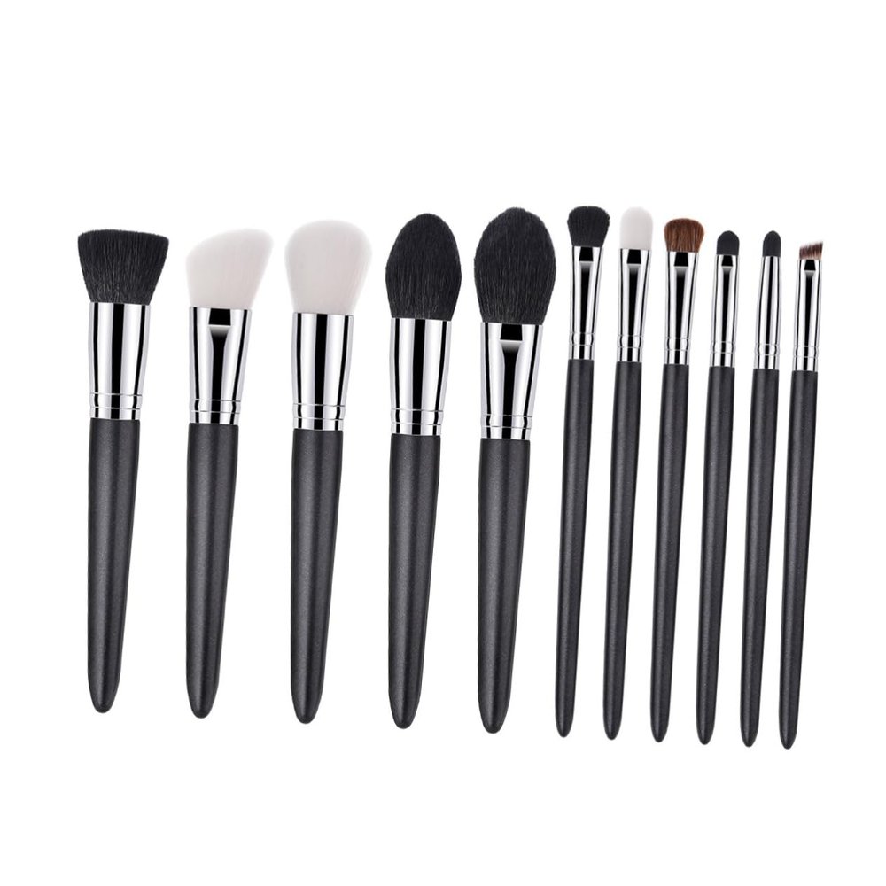 NOLITOY Makeup Brush Set 11 Pcs Professional Goat Hair Makeup Brush Kit Wooden Handle for Women Concealer Blush Eye Shadows