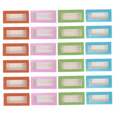 NOLITOY 24pcs Empty False Eyelash Storage Box Window Lightweight Lash Organizer for Easy Viewing and Travel Includes Each of Colors