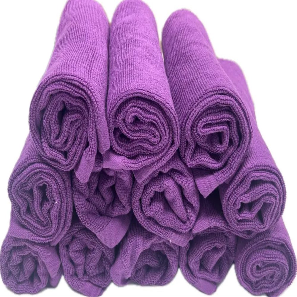 100% Cotton Towel for Nail/Hair Spa,Premium Quality 12 Pack,Purple