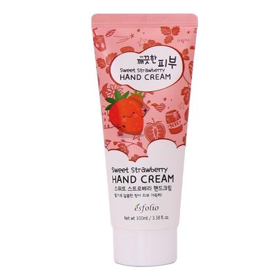 esfolio Sweet Strawberry Hand Cream Moisturizing Hand Lotion, Hydrating & Nourishing Cream for Dry Hands, Fast-Absorbing, Non-Greasy, Soft & Smooth Skin Care (3.38 OZ/100ML)