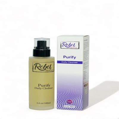 REBEL SKINCARE Purify Daily Cleanser - Gentle Anti-Aging Gel with Organic Honey, Vitamin E & Provitamin B5, Non-Stripping, Soothing & Nourishing, 3.4 oz / 100 ml