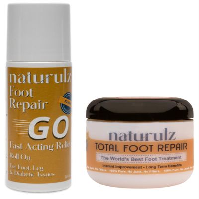 Naturulz Total Foot Repair Bundle & Save  3oz No Junk Callus Remover Roll On & 4oz Topical Foot Cream for Dry Cracked Heels & Feet, Moisturizer for Feet, Knees, Elbows & Hands, Repairs Cracked Skin