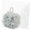 NOLITOY 4pcs Solid Color Mesh Bath Ball Pouf for Exfoliating Skin Convenient Bath Accessories White Green Grey Blue Khaki view 3
