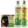 ORS Olive Oil Built-In Protection Full Application No-Lye Hair Relaxer - Normal, Moisture Restore Creamy Aloe Shampoo, Strengthen & Nourish Replenishing Conditioner - Bundle view 1