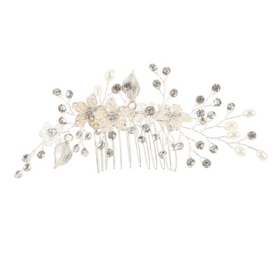 Beatifufu Wedding Headpiece Pearl Hair Comb Bridal Insert Comb Pearl and Diamond Hairpin