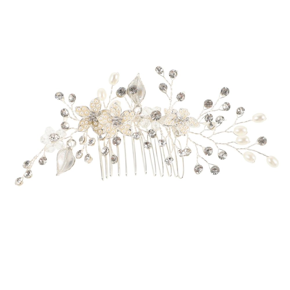 Beatifufu Wedding Headpiece Pearl Hair Comb Bridal Insert Comb Pearl and Diamond Hairpin