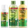 ORS Olive Oil Hold & Shine Wrap/Set Mousse, Olive Oil Moisture Restore Creamy Aloe Shampoo, Olive Oil Strengthen & Nourish Replenishing Conditioner - Bundle view 1