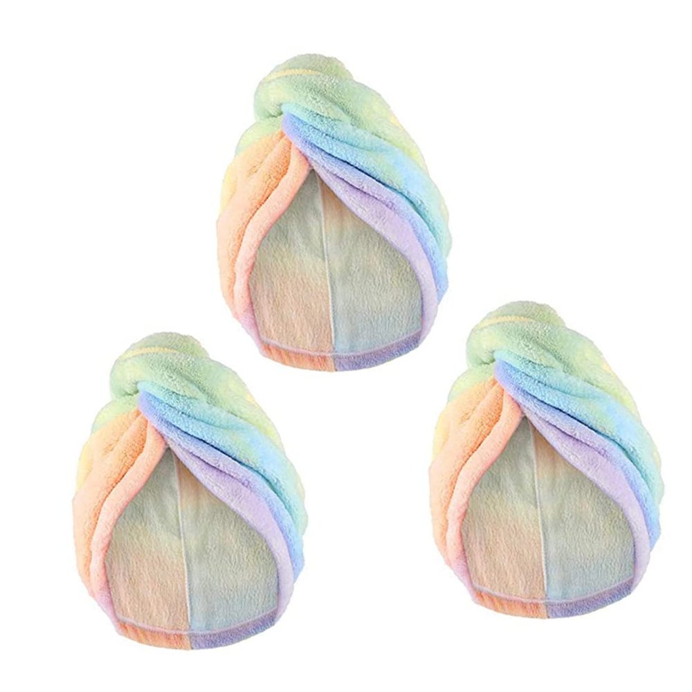 NOLITOY 3pcs Thick Fleece Fast Drying Hair Cap Quick Dry Hair Wraps for Women Drying Towel