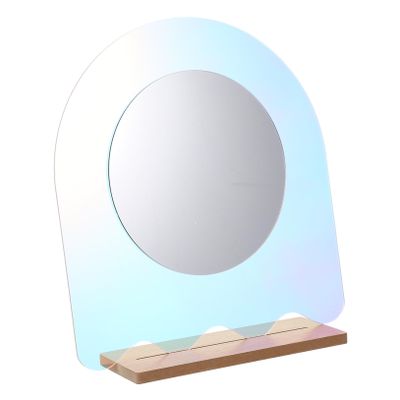 NOLITOY Creative Irregular Makeup Mirror Durable Desktop Cosmetic Mirror for Everyday Use Stable Base for Makeup Shaving High Definition Reflection Unique Design
