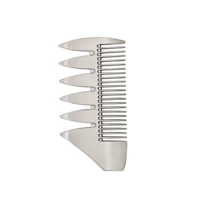 Beatifufu Dual-sided Pocket Beard Comb -static Grooming Tool for Men Portable Shaving Comb Brush for Wallet Use Silver