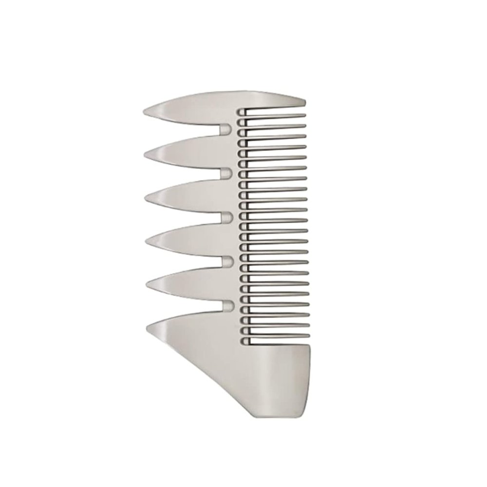 Beatifufu Dual-sided Pocket Beard Comb -static Grooming Tool for Men Portable Shaving Comb Brush for Wallet Use Silver
