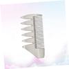 Beatifufu Dual-sided Pocket Beard Comb -static Grooming Tool for Men Portable Shaving Comb Brush for Wallet Use Silver view 4